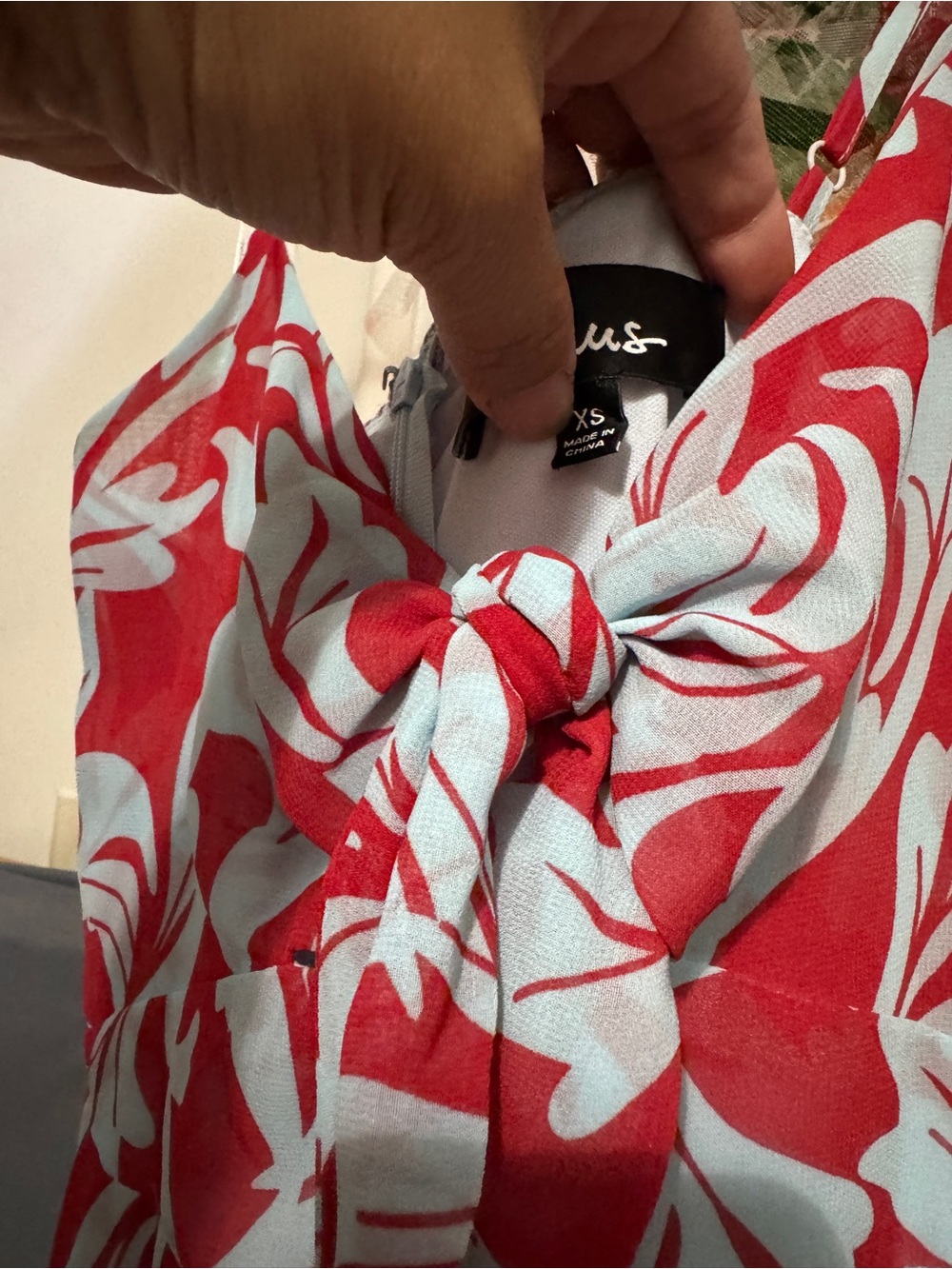 Lulu's Red and Light Blue Floral Tiered Maxi Slip Dress - Picture 2 of 2